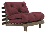 Roots 90 Sofa bed, Brown lacquered pine, Bordeaux