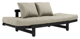 Beat Sofa bed, black, Pine/Linen