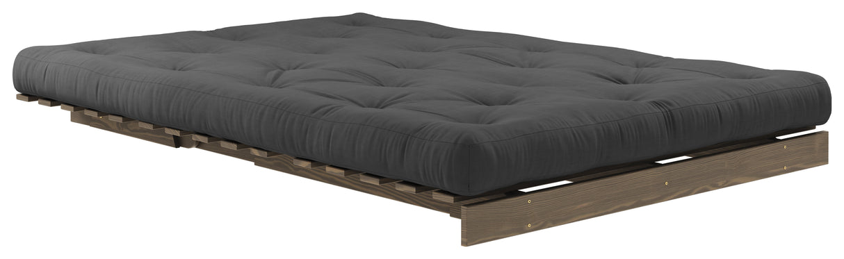 Roots 140 Sofa bed, Brown lacquered pine, Dark Gray