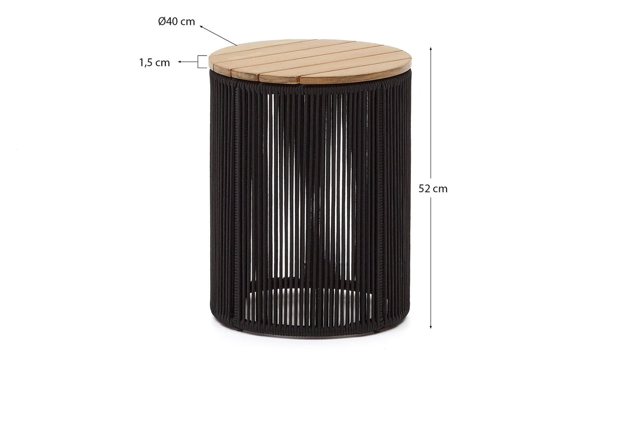 Dandara, coffee table Ø40 - black/oak