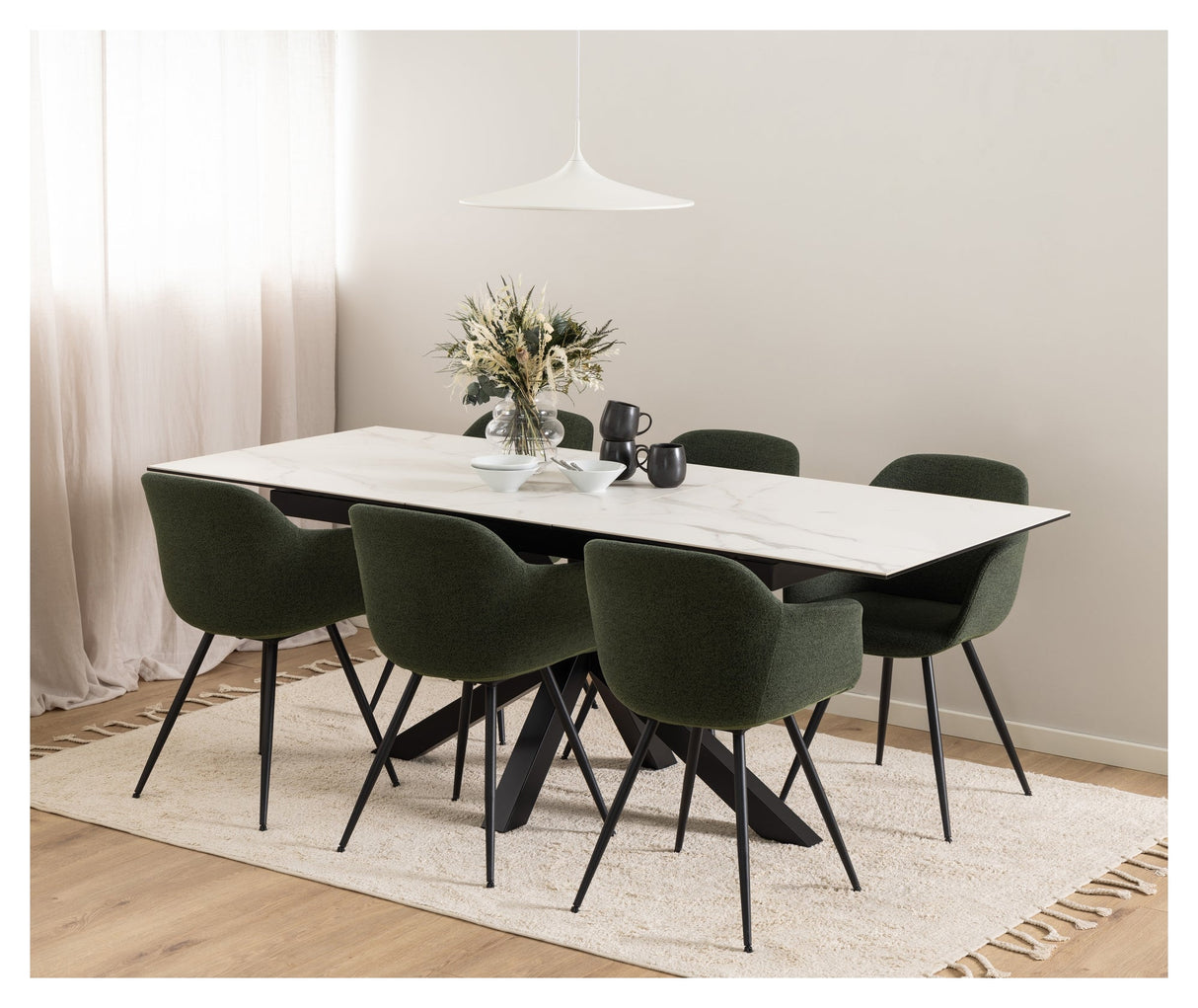 Heaven, dining table 168/210cm - white