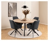 Glenda, dining chair w/armrests - dark gray