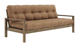 Knob Sofa bed, Brown lacquered pine, Mocca