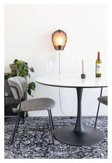 Maru Dining table with marble look / MDF table top H75xØ110, White