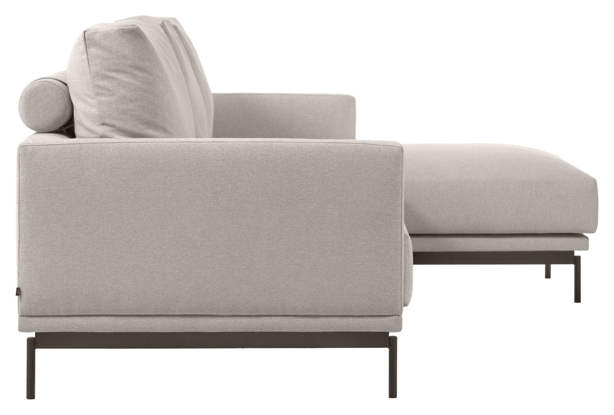 Galene 3-pers. Sofa with left-facing chaise longue, B254, Beige chenille