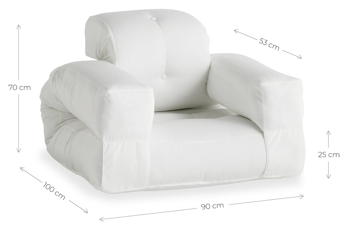 Hippo Out Futon Chair, White