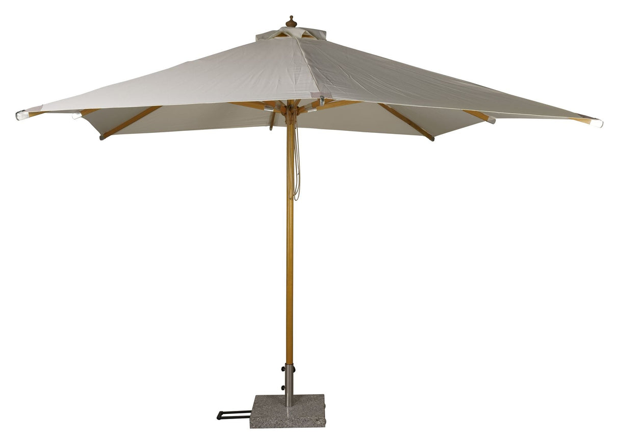 Naxos Parasol, 3*3m, Wood/Ecru Fabric