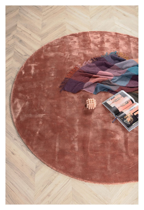 Indra Viscose Rug Ø200 - Dusty pink