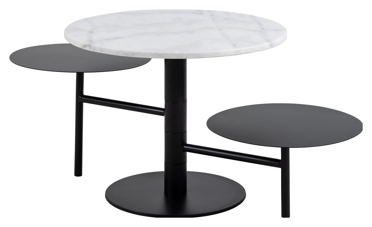 Lahti, coffee table set Ø60 - white/black