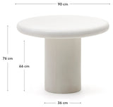 Addaia Round Table White Cement, Ø90 cm