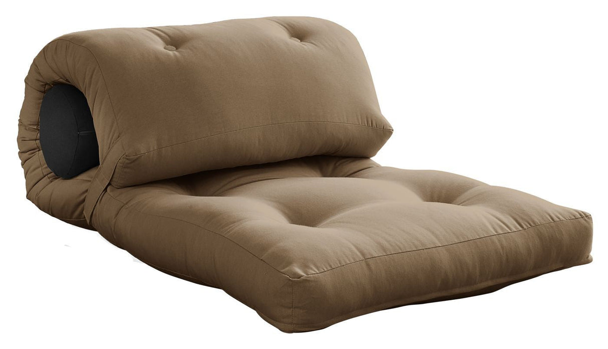 Wrap Futon, Dark Gray/Mocca