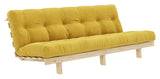 Lean Sofa bed, Pine/Yellow velvet