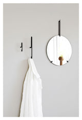 Wall mirror, Ø30, Black