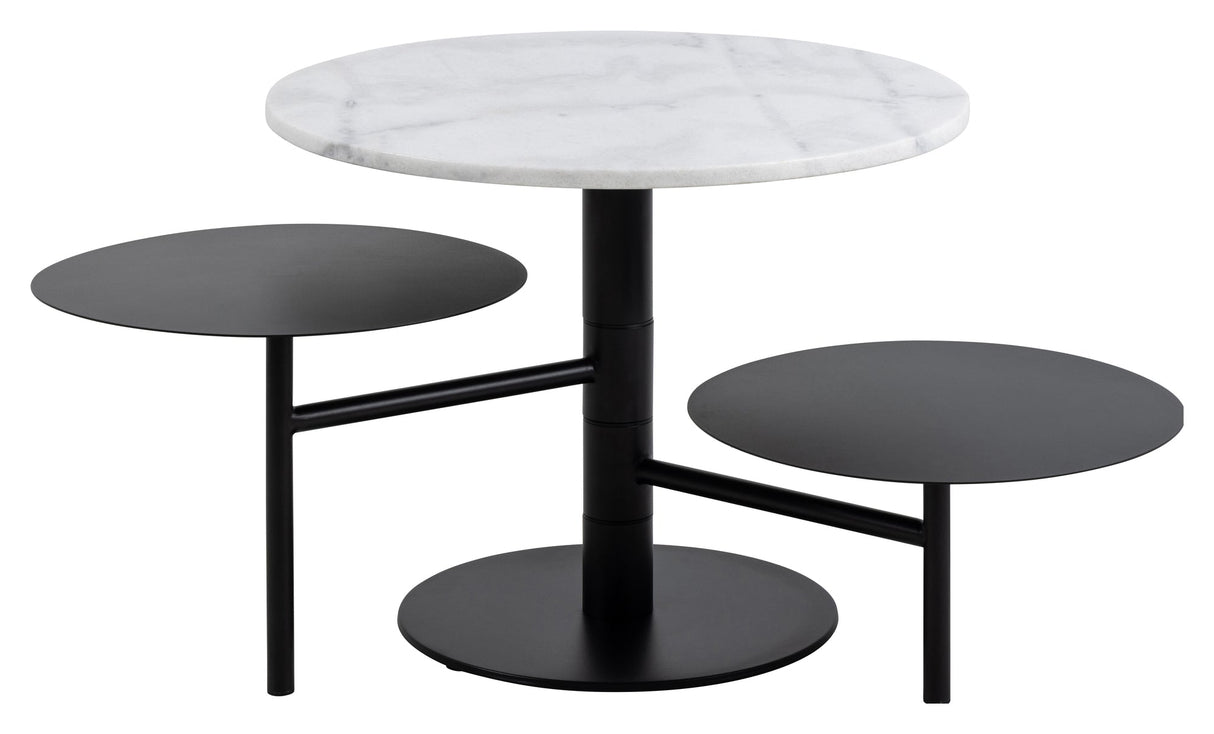 Lahti, coffee table set Ø60 - white/black