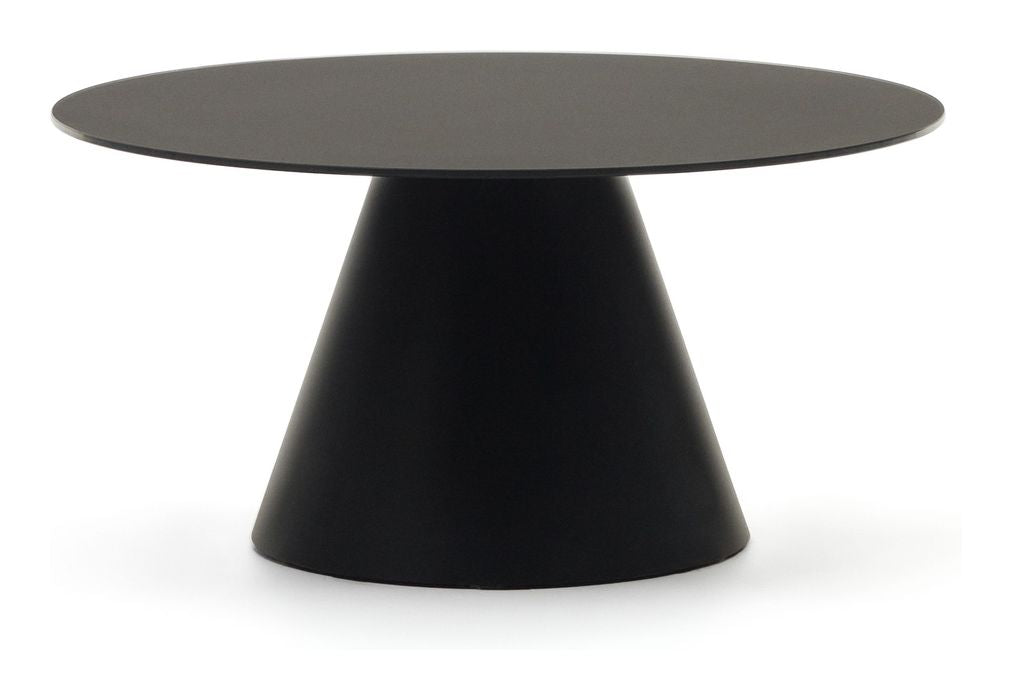 Wilshire Side table, Tempered glass, Matte black, Ø80