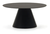 Wilshire Side table, Tempered glass, Matte black, Ø80