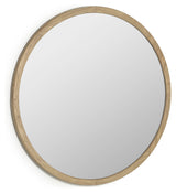 Alum Mirror with wooden frame, Ø100