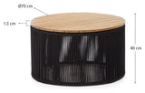 Dandara, coffee table Ø70 - black/oak