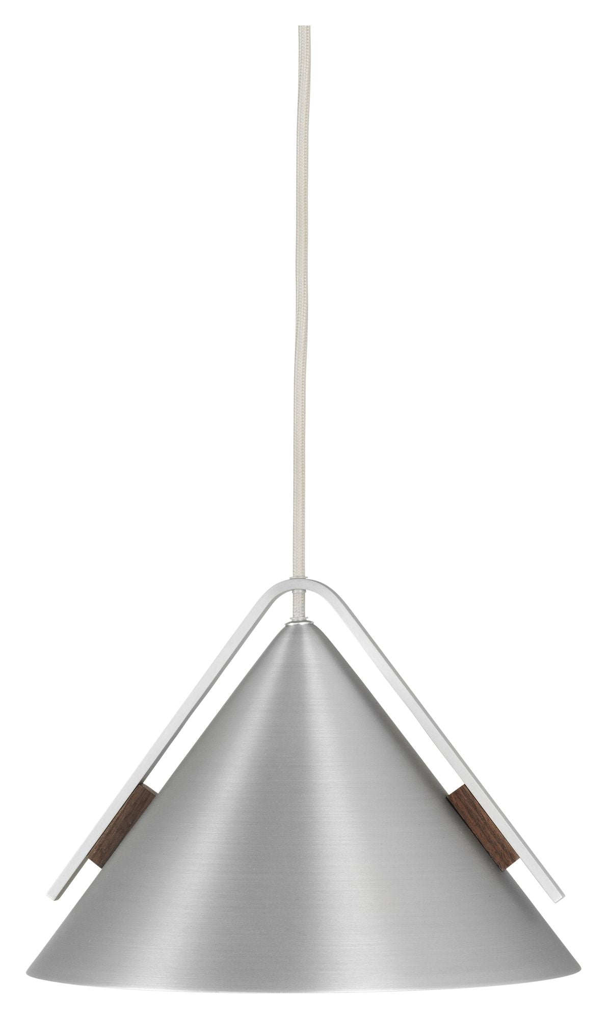 Cone Pendant luminaire S, brushed aluminum/walnut