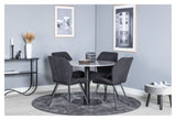 Razzia Dining Table Ø106, w. 4 Gemma Chairs, Black