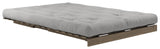 Roots 140 Sofa bed, Brown lacquered pine, Gray