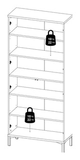 Roomers Vitrine cabinet with 2 doors - White/Oak structure