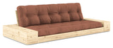 Base Sofa bed with Sideboxes, Clay Brown/nature