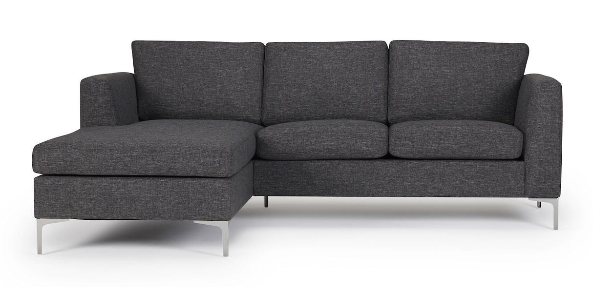 Shea 2-pers. Sofa Gray, with left-facing chaise longue