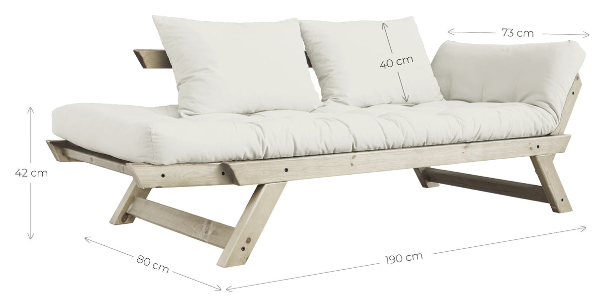 Bebop Sofa Bed, Off-White/Black Pine