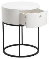 Polo, bedside table Ø40 - white