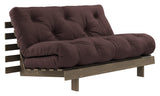 Roots 140 Sofa bed, Brown lacquered pine, Brown