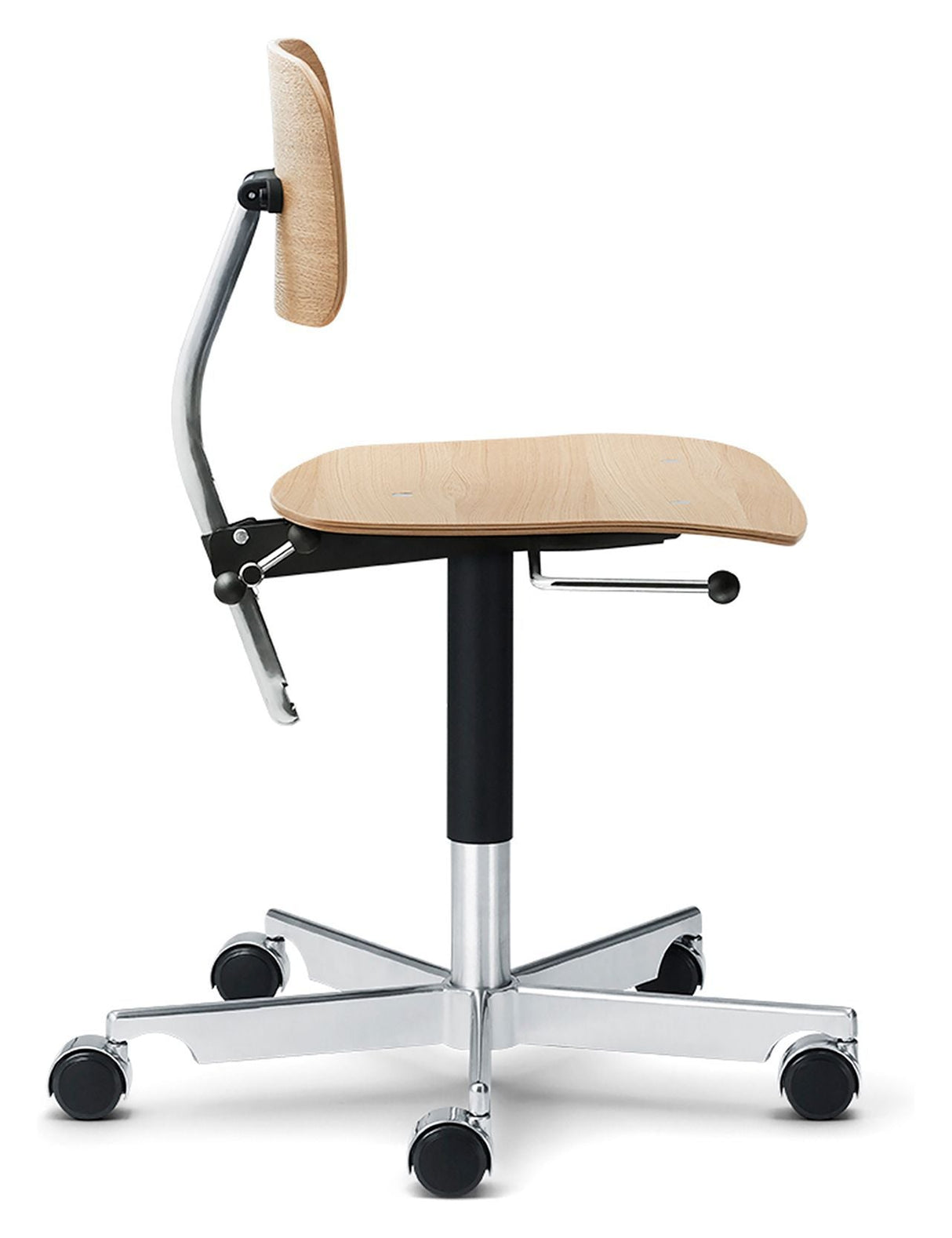 KEVI 2533 Office Chair, Oak/Polished Chrome