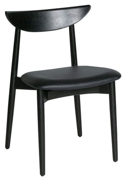 Symphony Dining Chair 02, Black Coated Oak/Black Leather