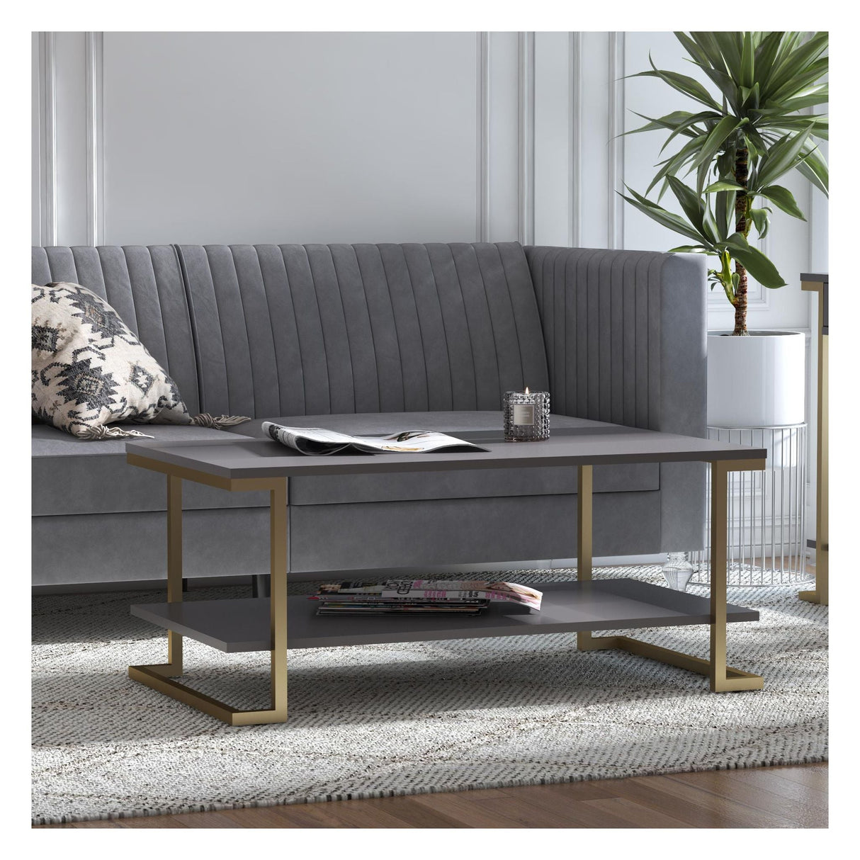 Camila Coffee Table, Graphite Gray