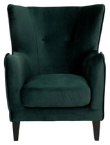 Campo Armchair, Dark Green Velvet/Black Legs