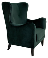 Campo Armchair, Dark Green Velvet/Black Legs