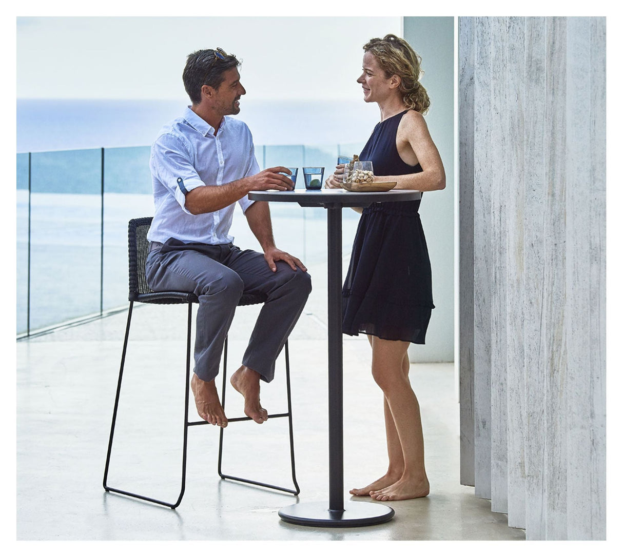 Cane-line Breeze bar stool stackable, Black