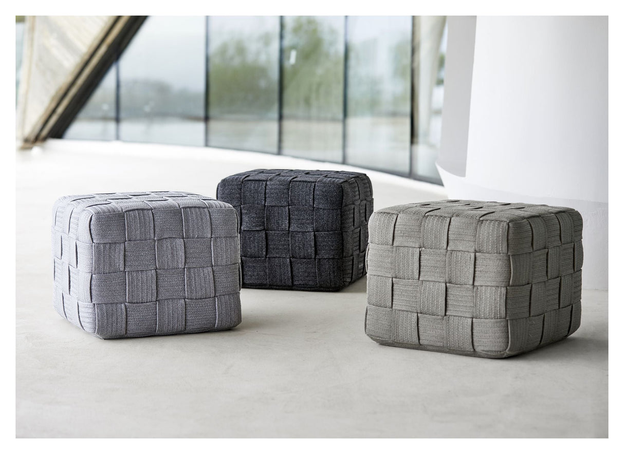 Cane-line Cube footstool, Light gray