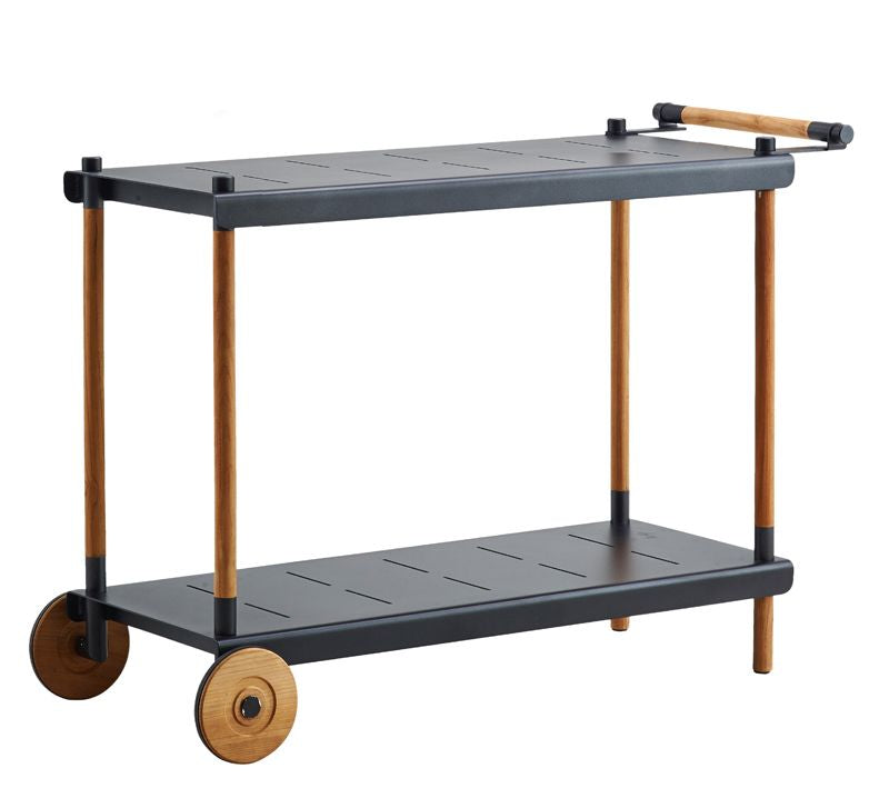 Cane-line Frame Roller Table, Gray/teak