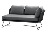 Cane-line Horizon 2-pers. Lounge sofa left module, Black, Cane-line Weave