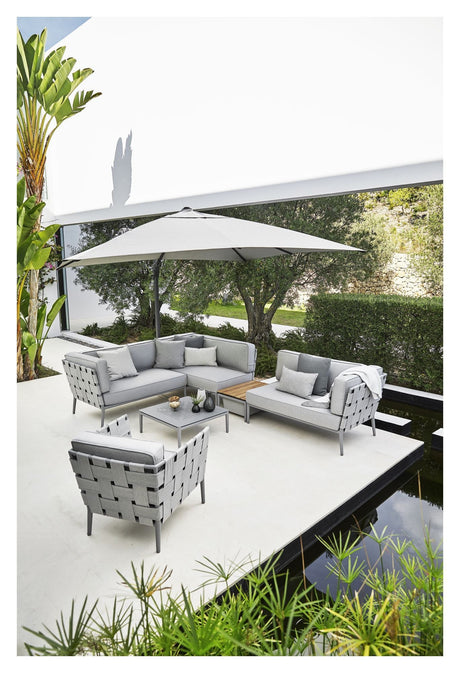 Cane-line Hyde luxe tilt Parasol 3x3 m, Silver