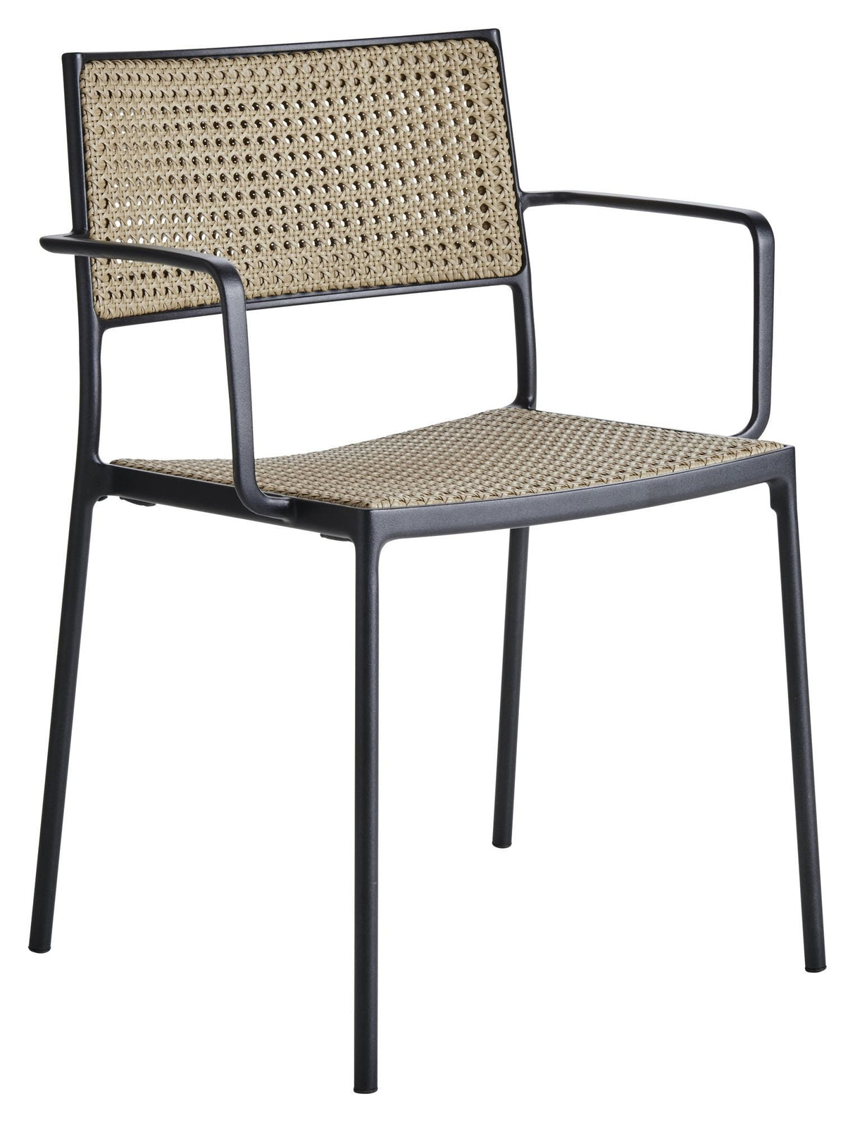 Cane-line Less Garden chair w/arm, Lava, aluminum