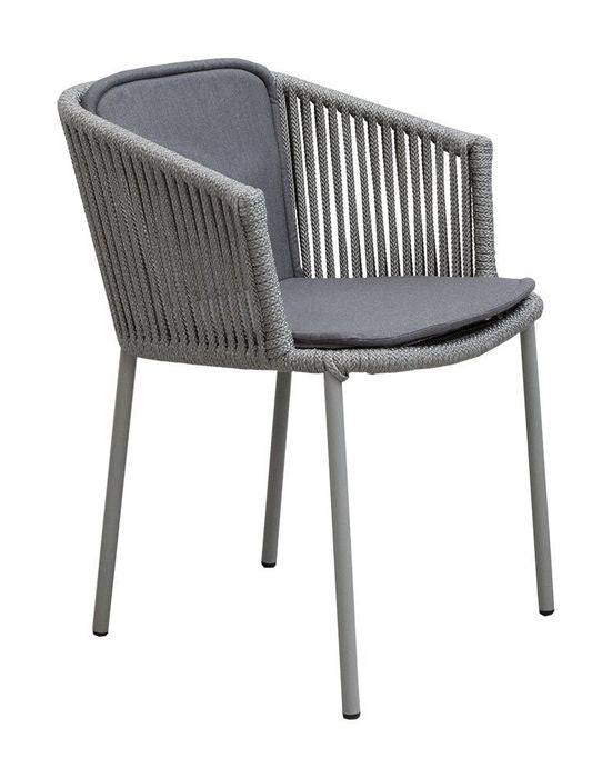 Cane-line Moments chair seat/back cushion, Gray, Cane-line Night