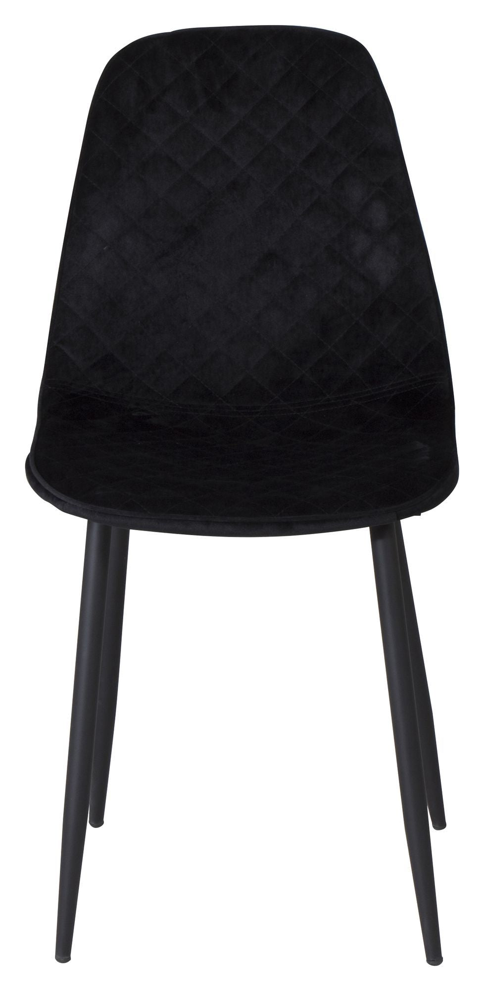 Polar Diamond Dining chair, Black velvet with black metal legs