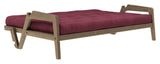 Grab Sofa bed, Brown lacquered pine, Bordeaux