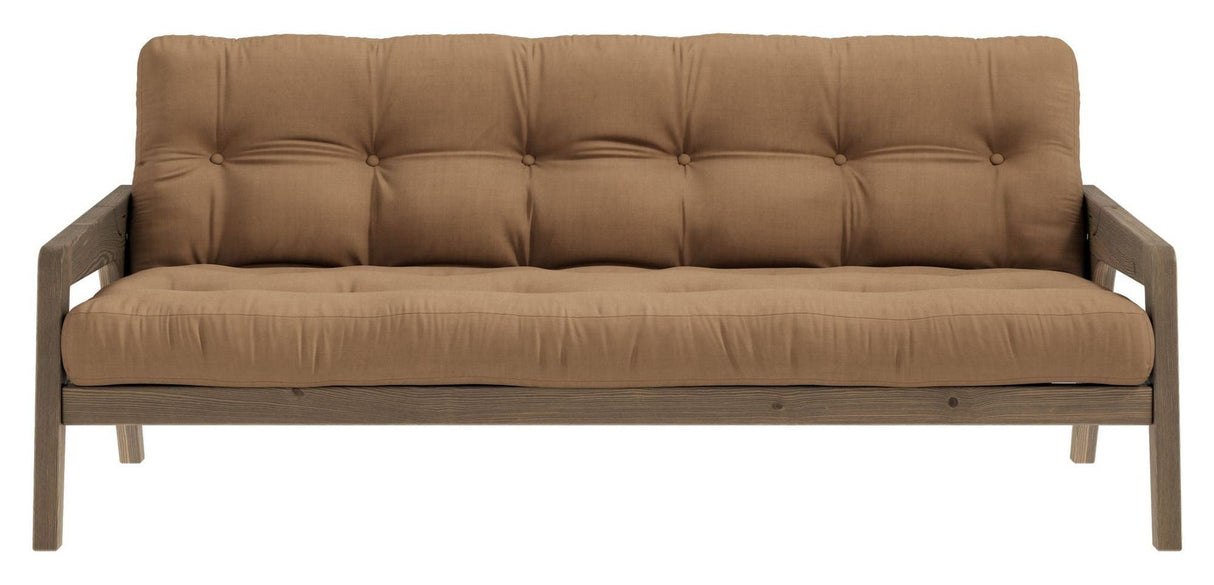 Grab Sofa bed, Brown lacquered pine, Mocca