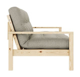 Knob Sofa bed, Lacquered pine, Linen