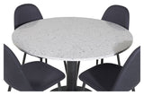 Razzia Dining Table Ø106, w. 4 Polar Chairs, Black