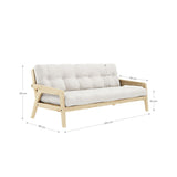 GRAB Sofa bed 130x200, Nature/Bordeaux