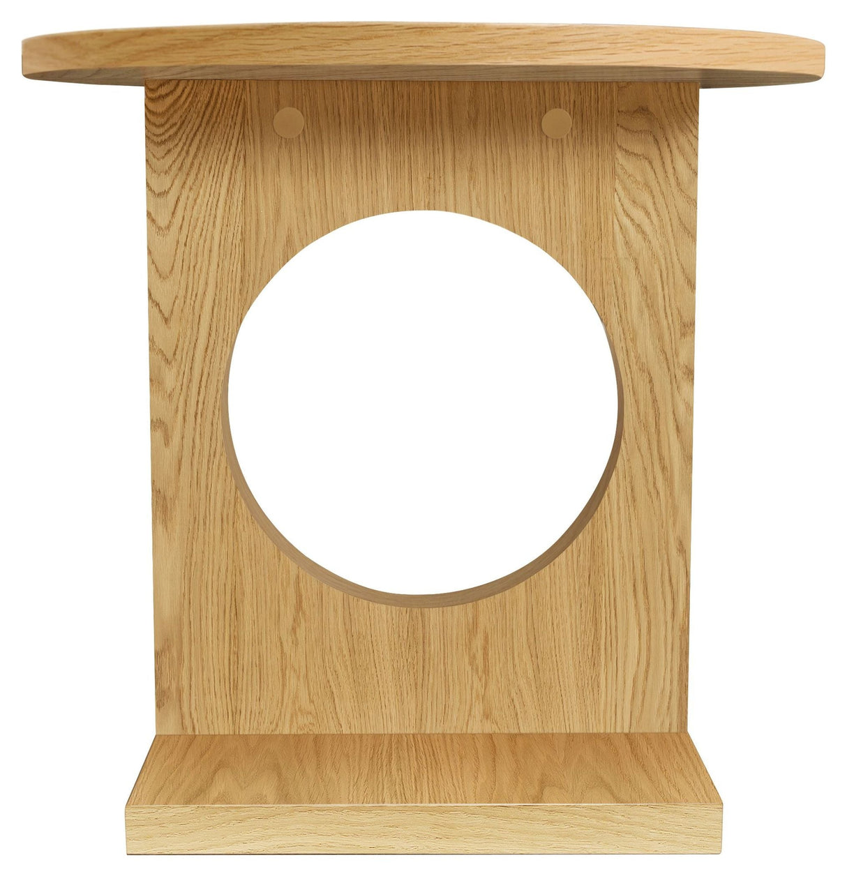 Bau Side table, Nature oak veneer, Ø45